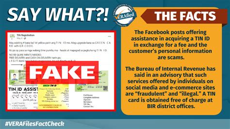 VERA FILES FACT CHECK: FB posts offering ‘TIN ID .